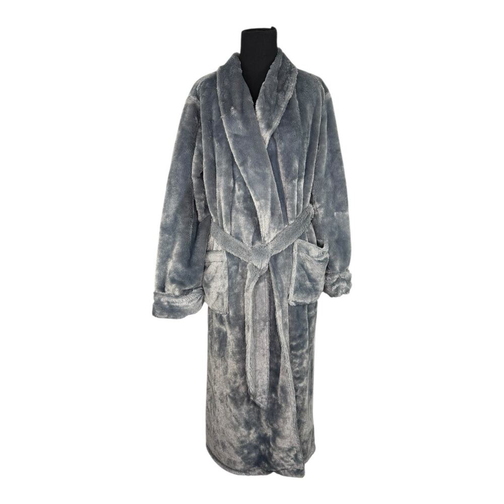 Soma Fluffy Extra‎ Soft Plush Long Thick Lined Robe Women’s Sz S/M Gray EUC